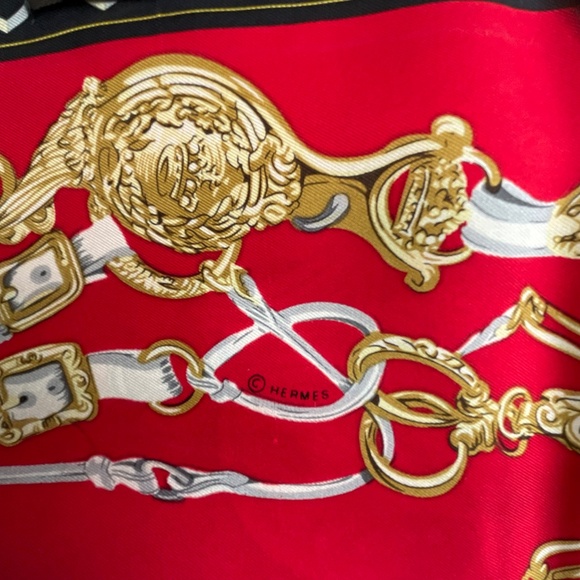 Hermes Bridges De Gala Maxi Twilly 100% Silk  8”x74”Made in France - Picture 12 of 16